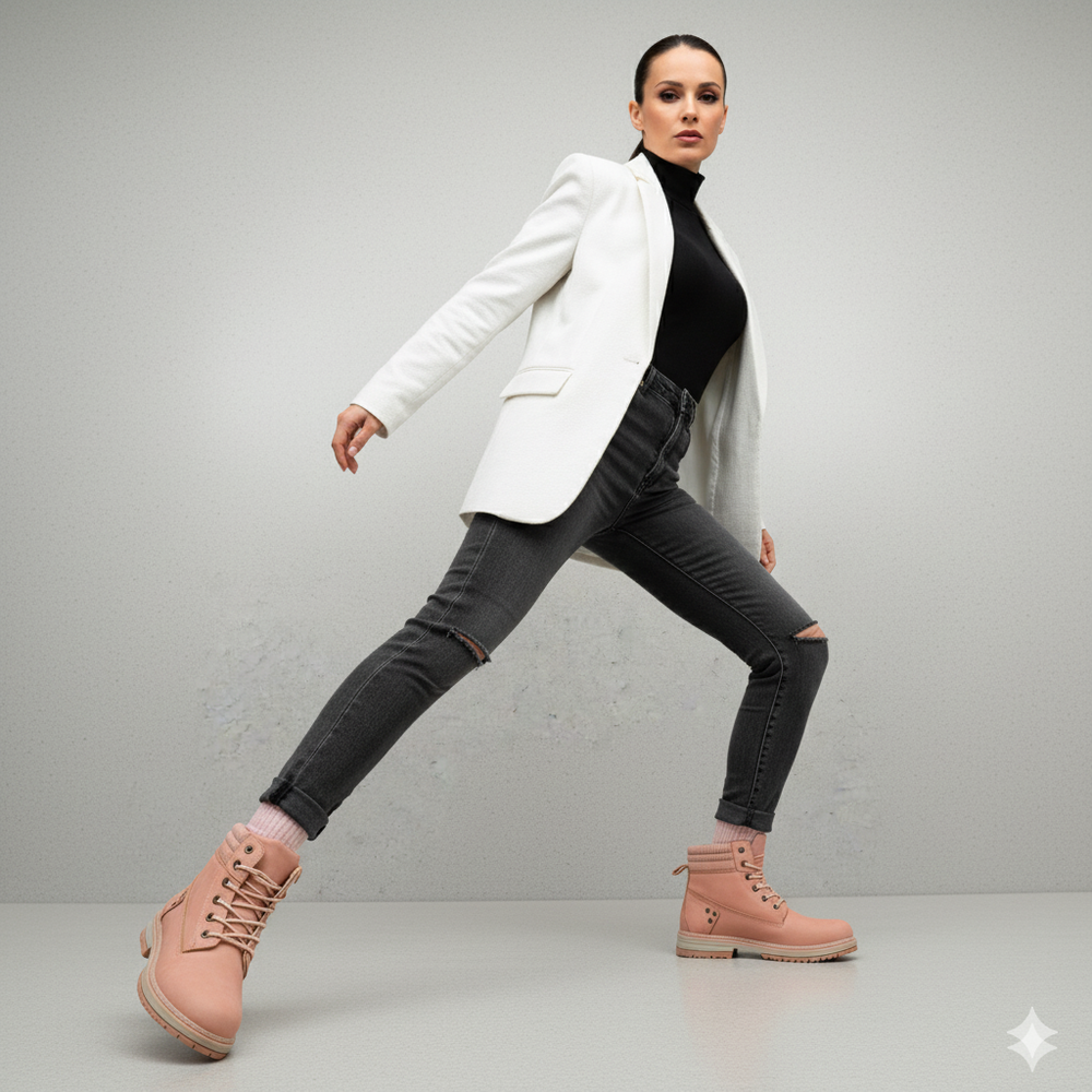 Damen Winterstiefel mit Fellfutter | Warme Schnür-Boots