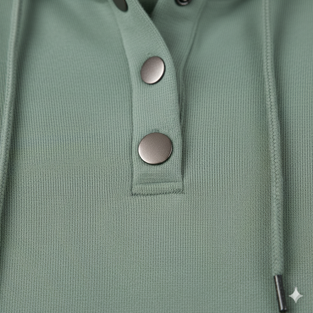 Lässiges Damen Hoodie mit Knopfleist