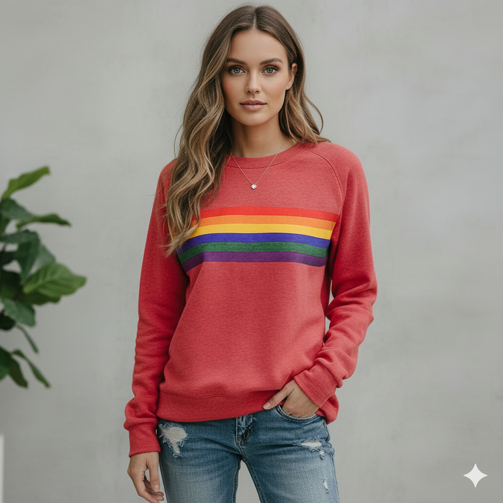 Damen Pullover mit Rundhalsausschnitt | Gestreift & Freizeit