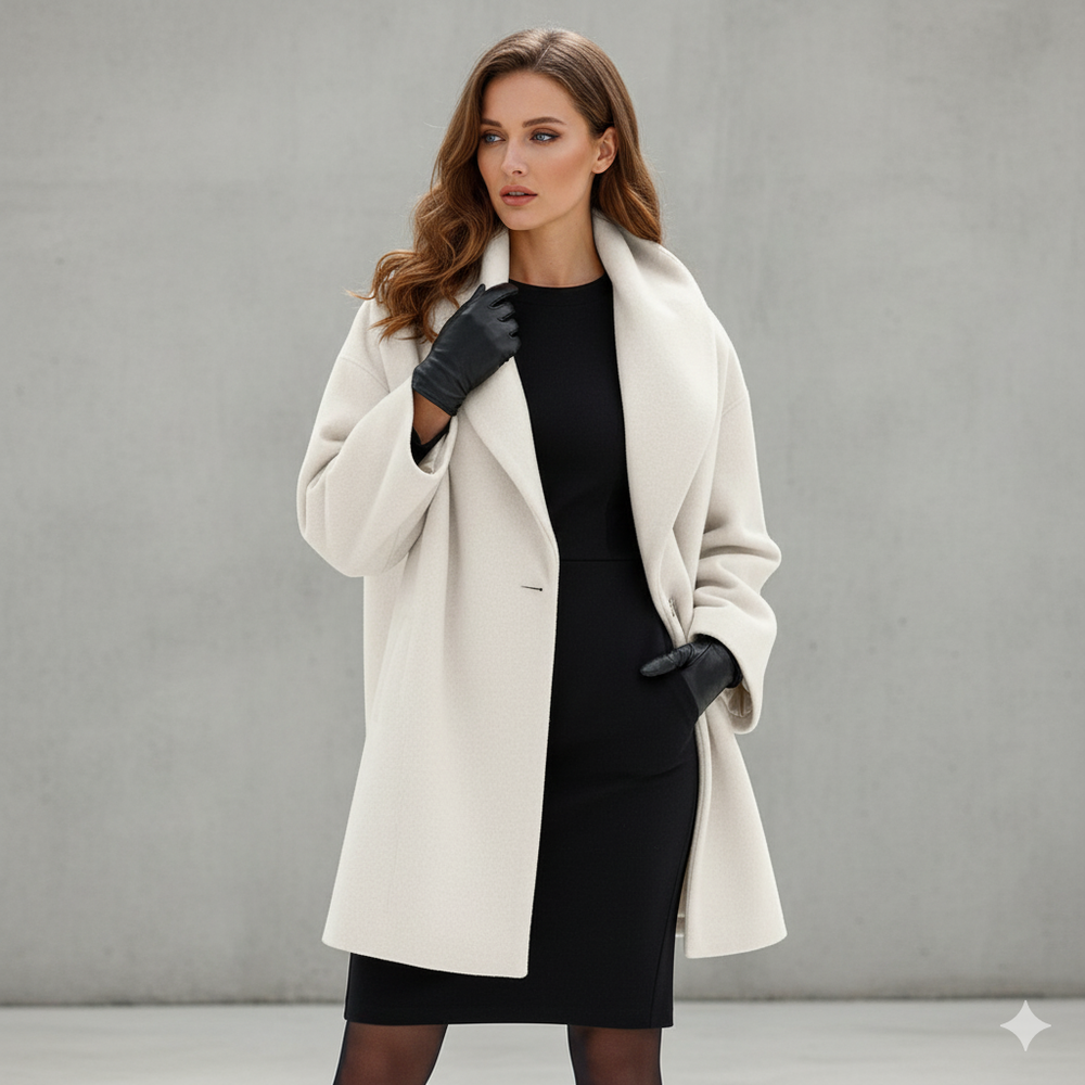Damen Wollmantel Figurbetont Elegant | Stehkragen | Herbst Winter
