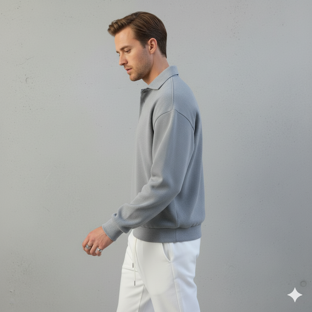 Lässiger Herrenpullover mit Reverskragen | Bequem | Freizeit