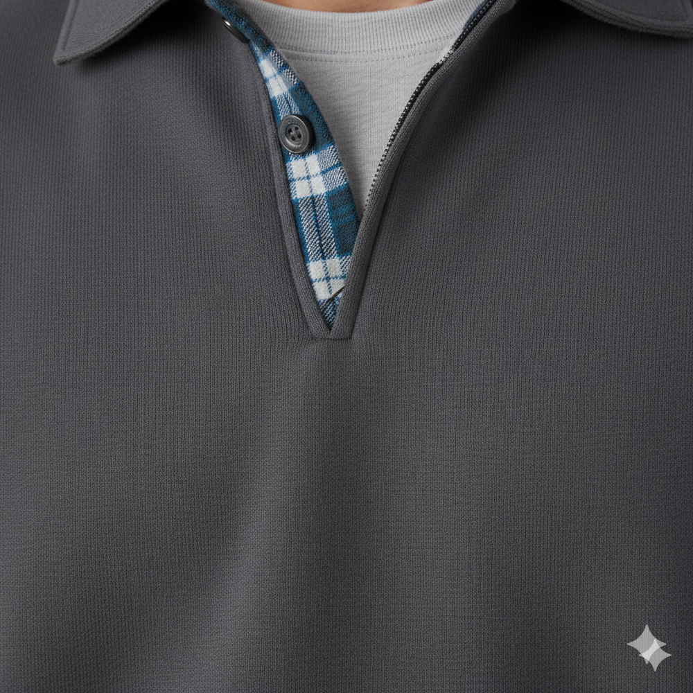 Lässiger Herrenpullover mit Reverskragen | Bequem | Freizeit