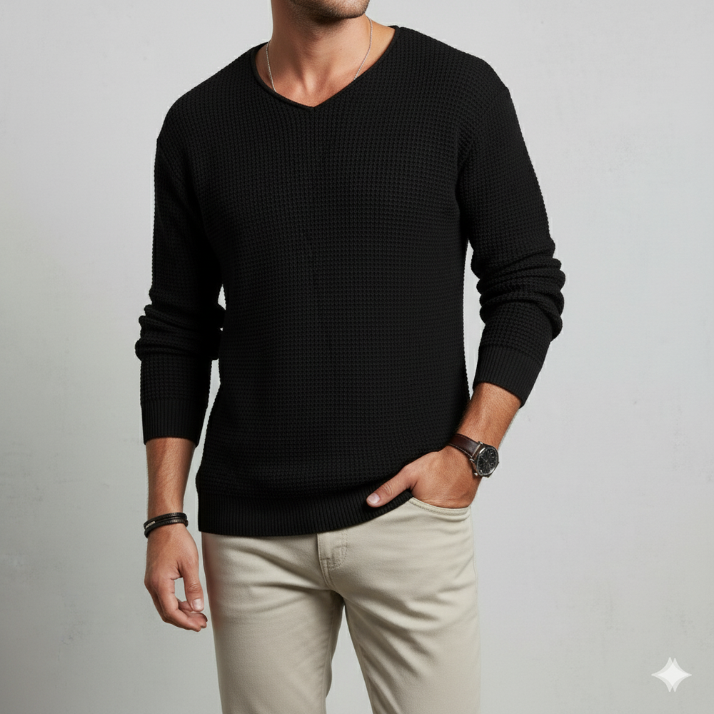 Lässiger Damen Strickpullover mit V-Ausschnitt | Freizeit | Herbst