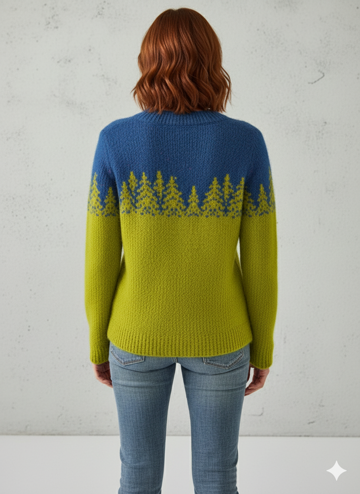 Damen Strickpullover mit Rundhals | Winter | Norweger-Muster