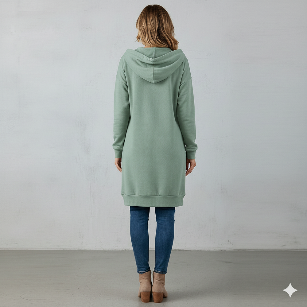 Lässiges Damen Hoodie mit Knopfleist