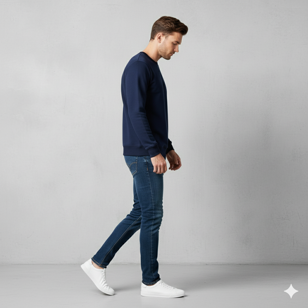 Herren Sweatshirt mit Rundhalsausschnitt