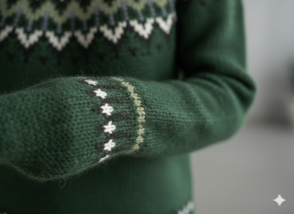 Damen Strickpullover mit Rundhals | Winter | Norweger-Muster