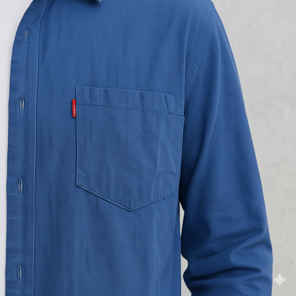 Herren Freizeithemd langarm | Modern mit Brusttasche