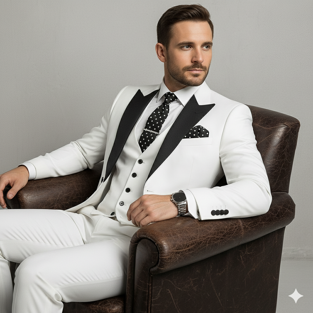 Herren 3-teiliger Anzug Slim Fit | Business Hochzeit Smoking