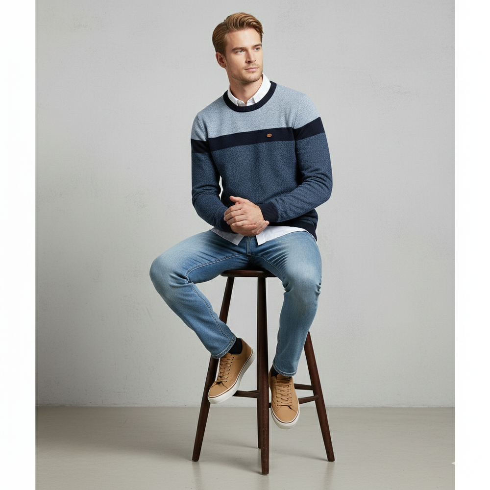 Gemusterter Strickpullover für Herren