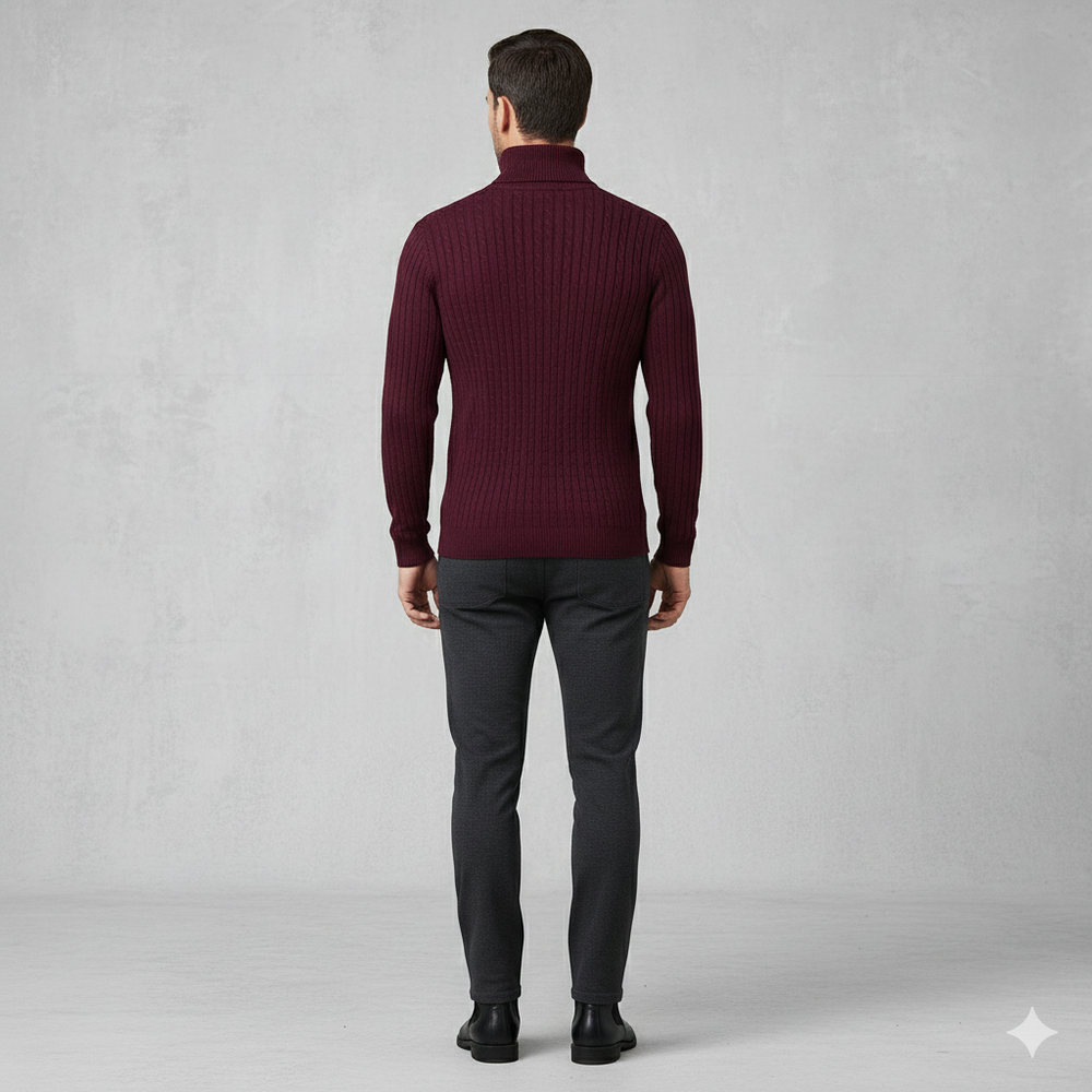 Herren Strickpullover mit Rollkragen | Slim Fit | Winter