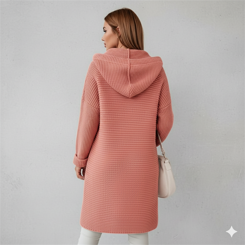 Damen Strickjacke mit Kapuze | Locker & Warm für Herbst Winter