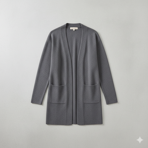 Langer Damen Strickjacke mit Taschen | Herbst & Winter | Elegant