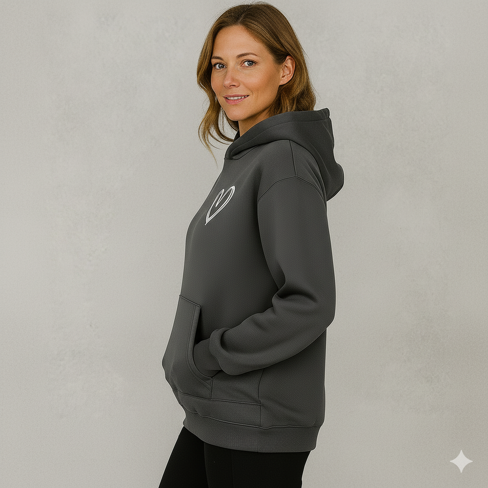 Damen Hoodie mit Herz Print | Lässig & Bequem
