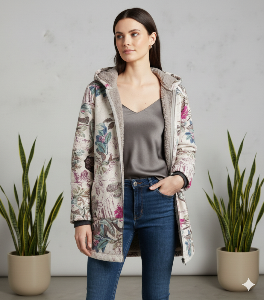 Damen Fleecejacke mit Kapuze | Plüsch & Kuschelig | Herbst/Winter