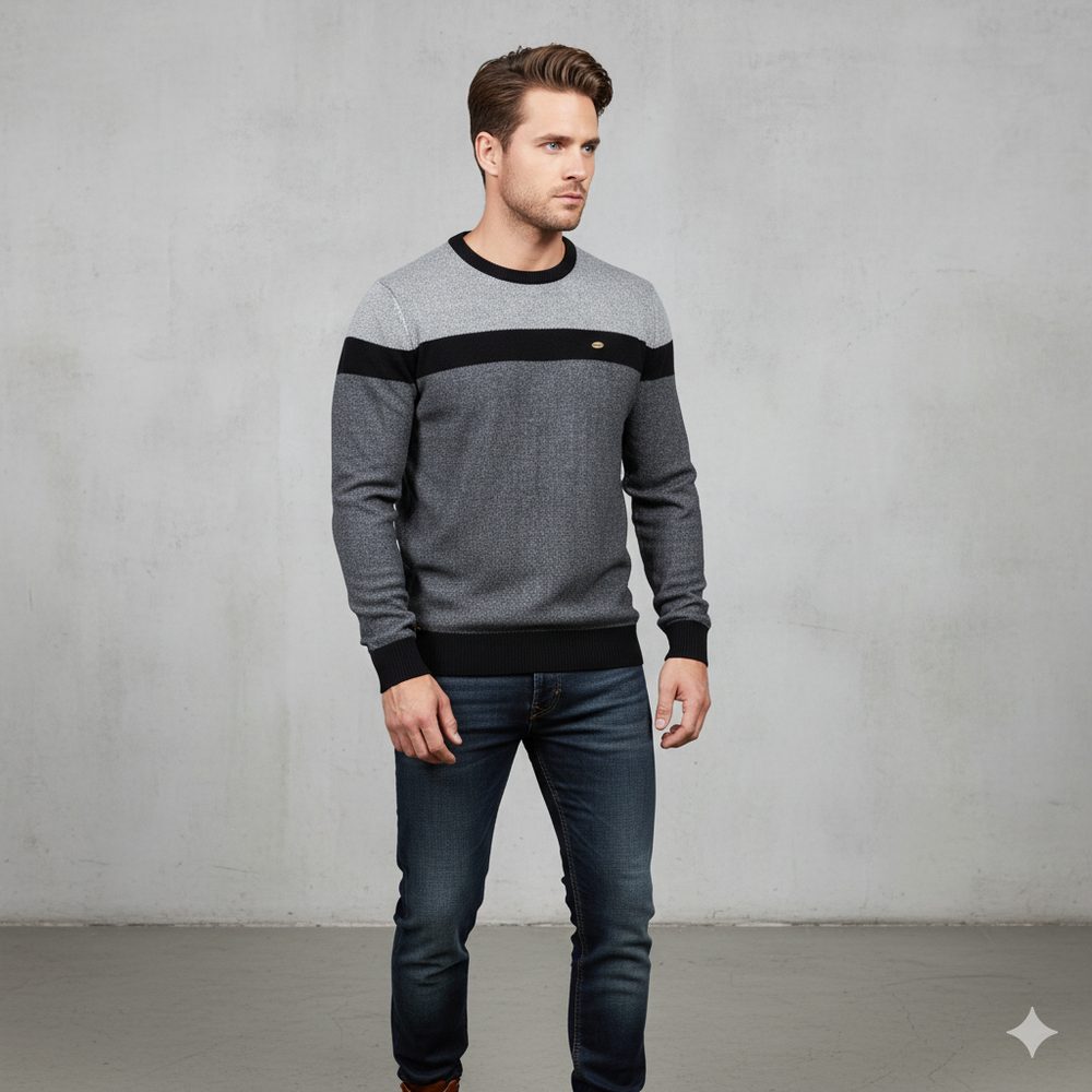 Gemusterter Strickpullover für Herren