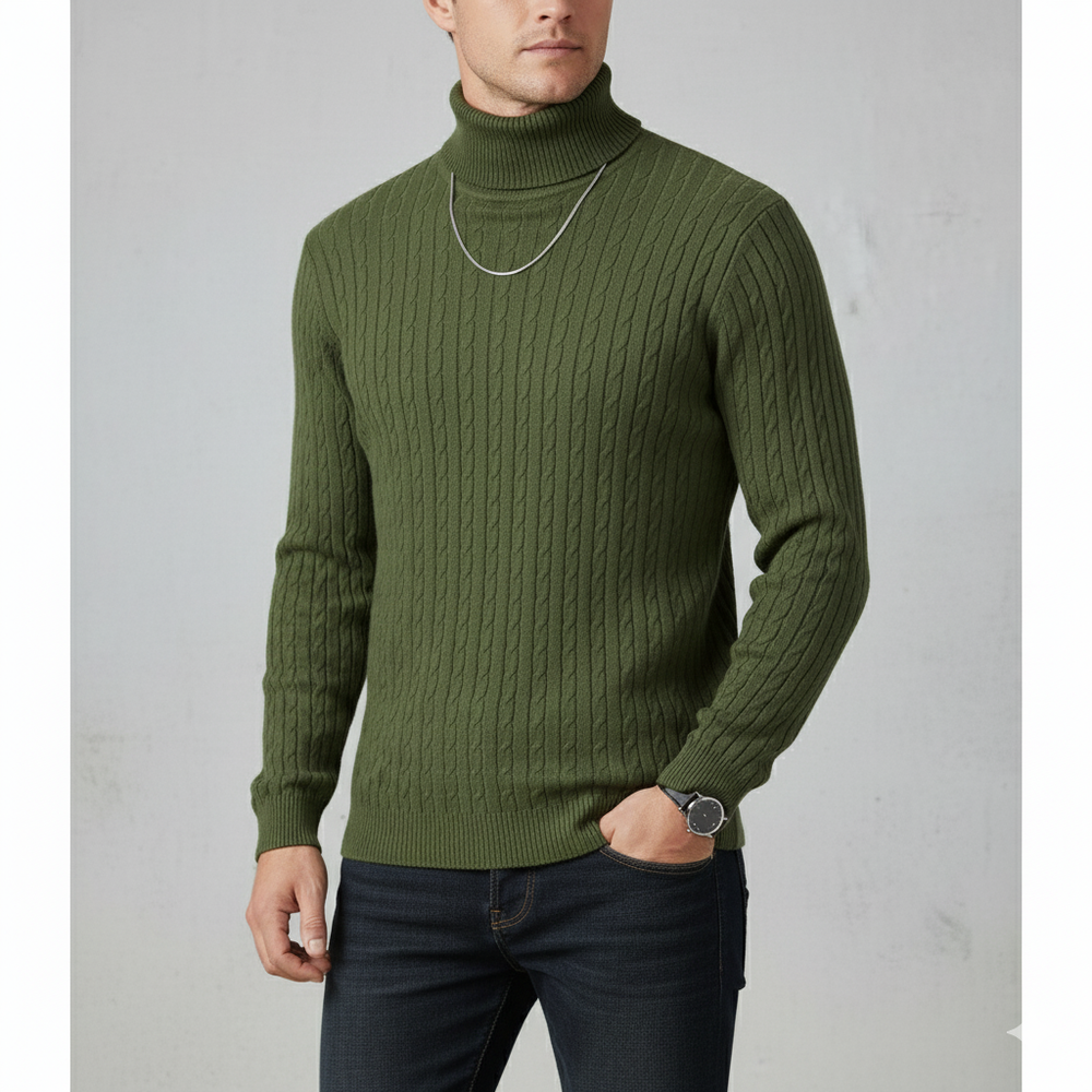Feiner Herren Strickpullover mit Rollkragen