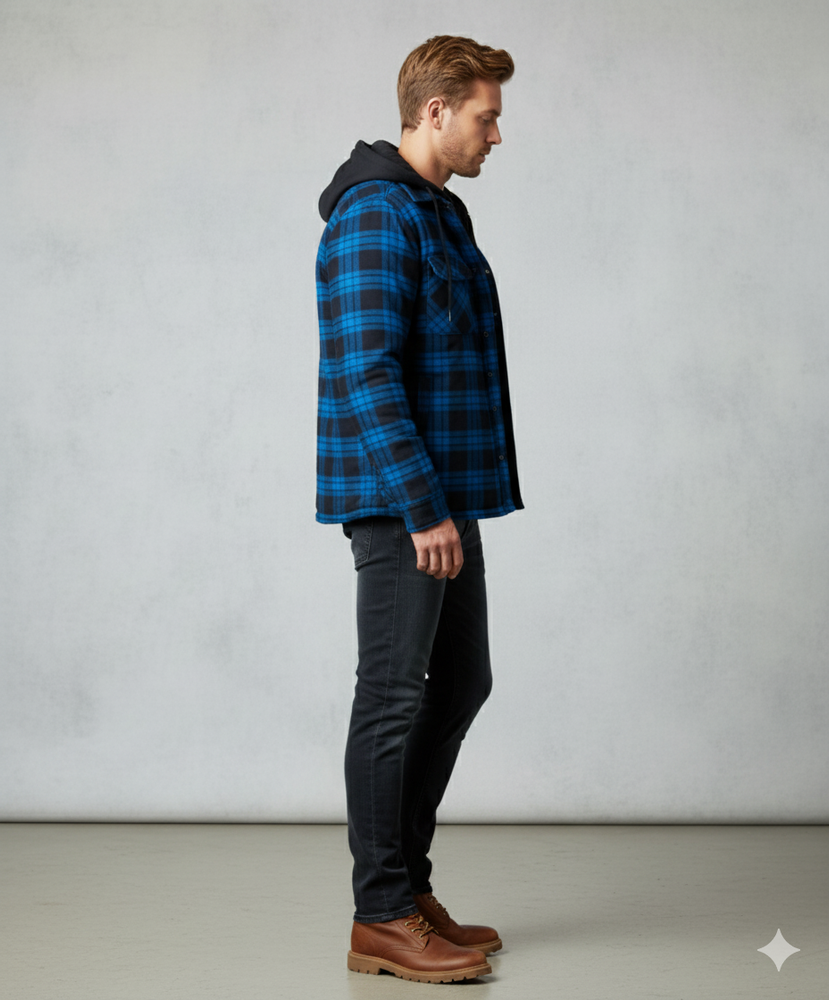 Gepolsterte Herrenjacke mit Karomuster | Warm & Casual Winter