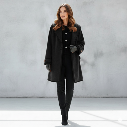 Eleganter Damenmantel mit Kontrastdetails | Herbst/Winter