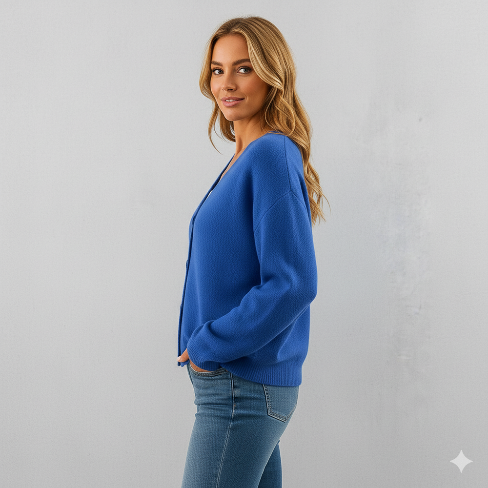 Damen Strickjacke mit V-Ausschnitt | Herbst & Übergang