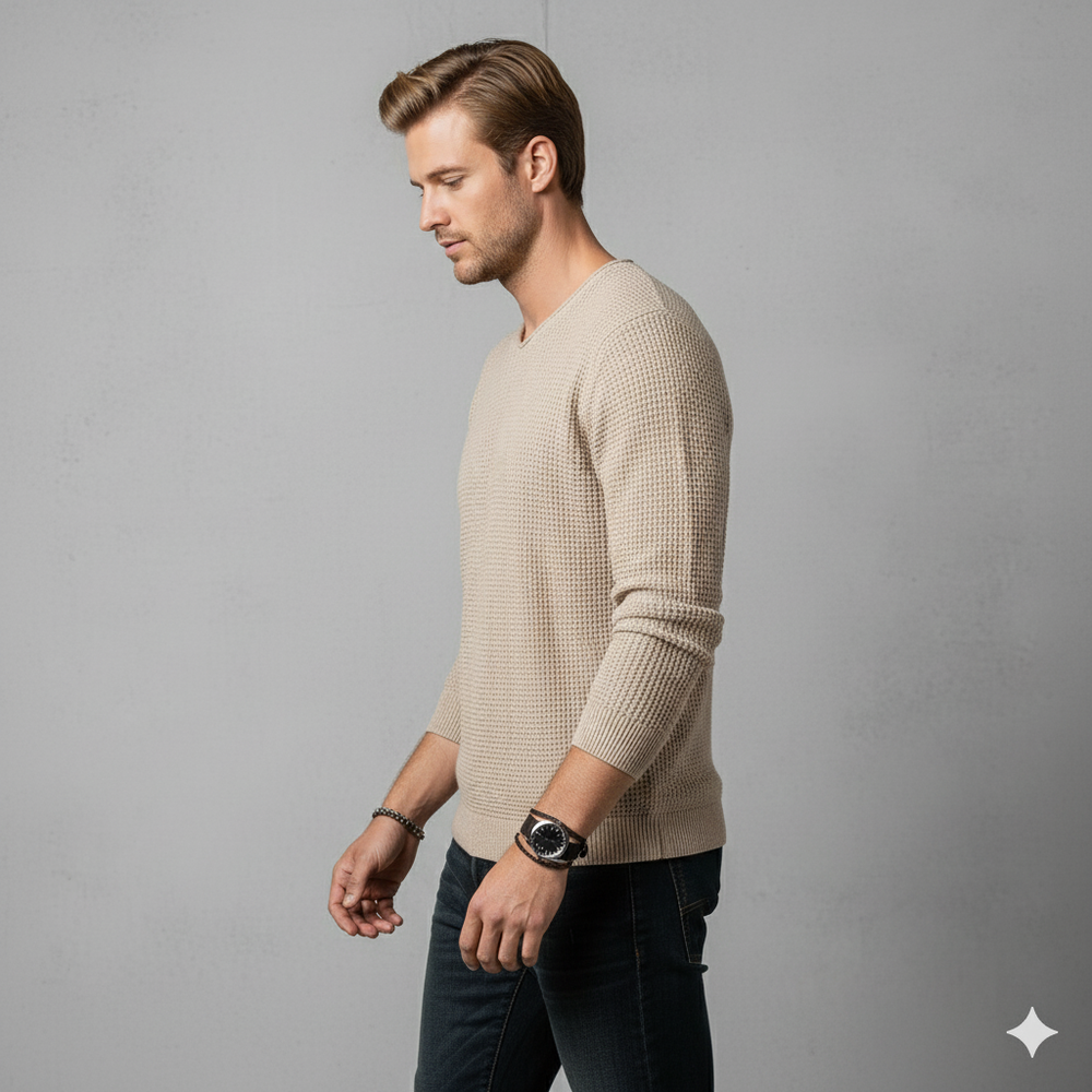 Lässiger Damen Strickpullover mit V-Ausschnitt | Freizeit | Herbst