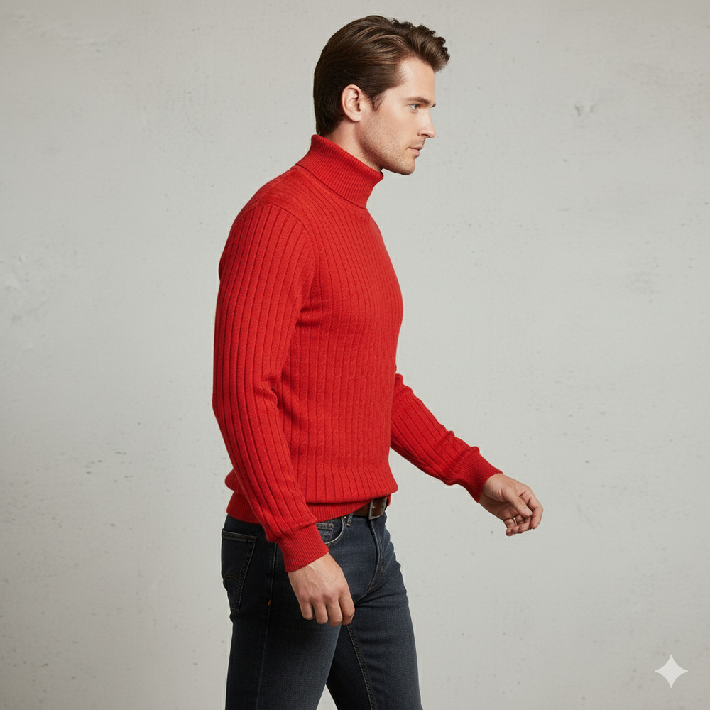 Feiner Herren Strickpullover mit Rollkragen