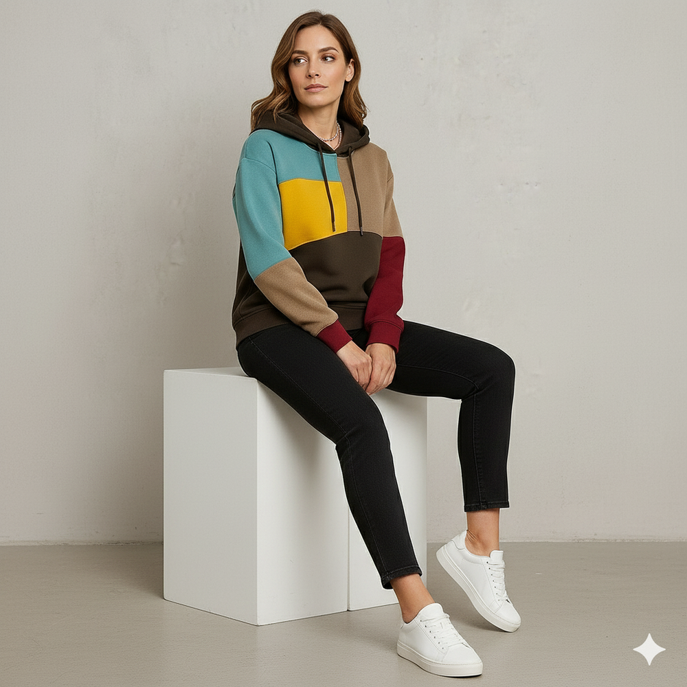 Damen Hoodie mit Colorblock Design | Lässig & Bequem