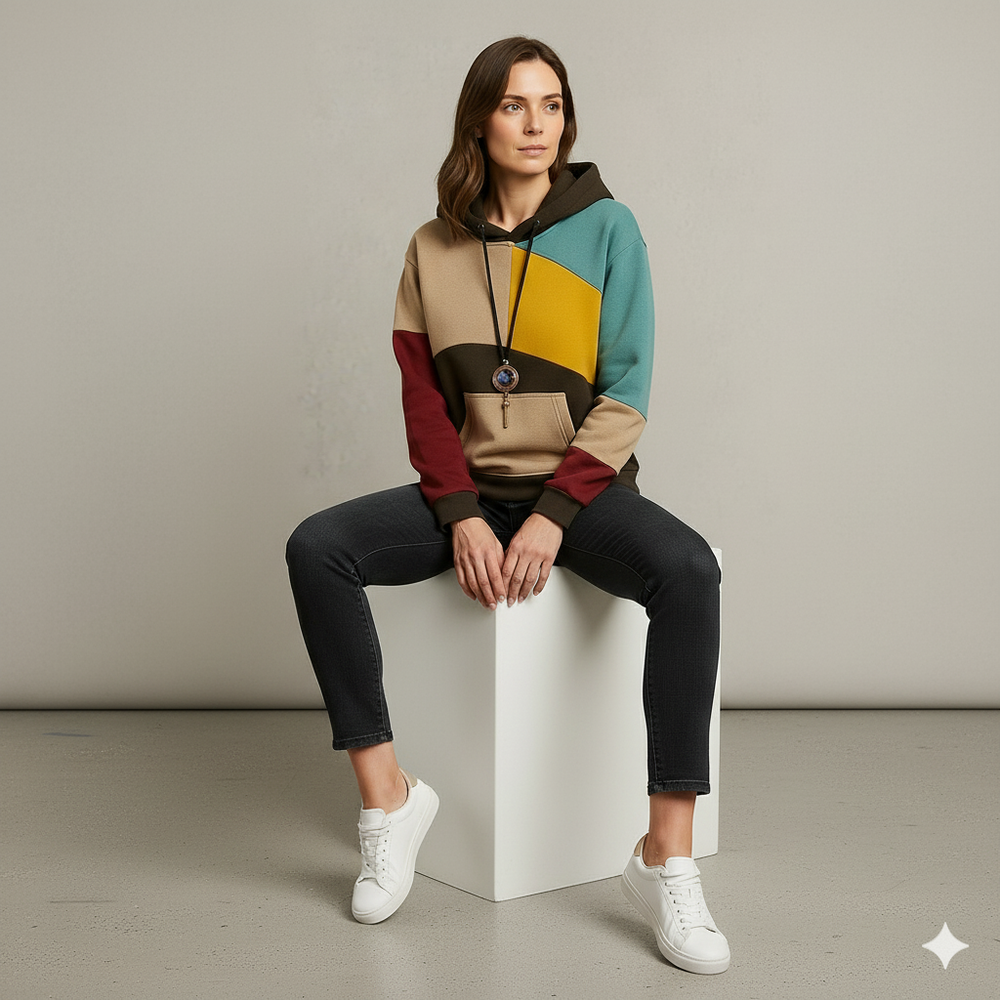 Damen Hoodie mit Colorblock Design | Lässig & Bequem