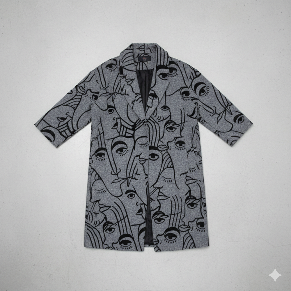 Damen Wollmantel mit Karomuster | Oversize & Warm | Winter