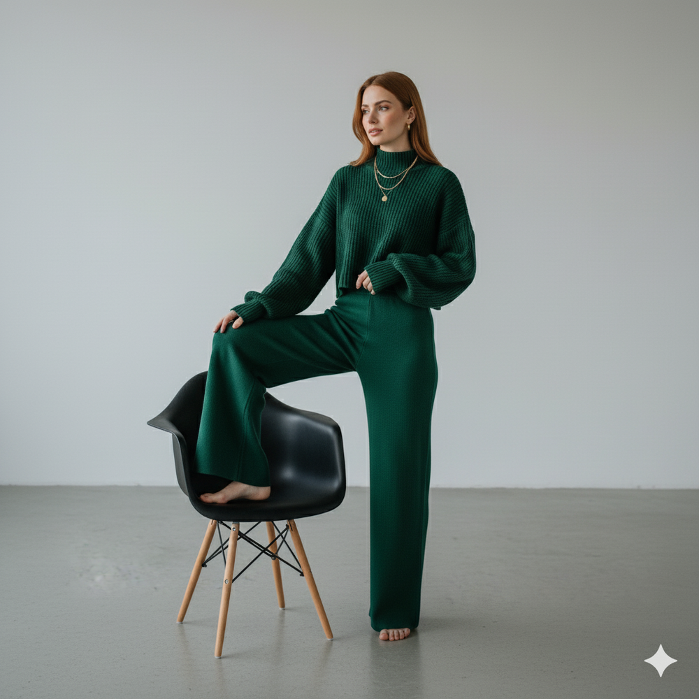 Damen Rollkragen Set mit Langarm | Lässig & Bequem | Winter