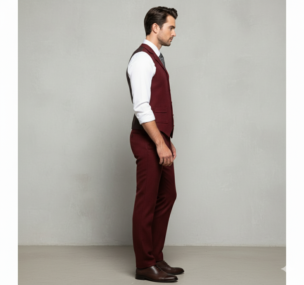 Herren Weste mit Fischgrätenmuster | Elegant & Modern | Herbst/Winter