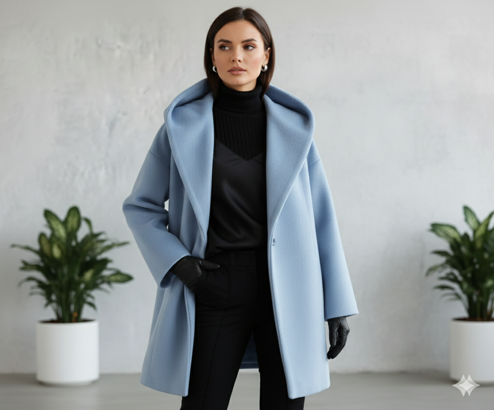 Damen Wollmantel Figurbetont Elegant | Stehkragen | Herbst Winter