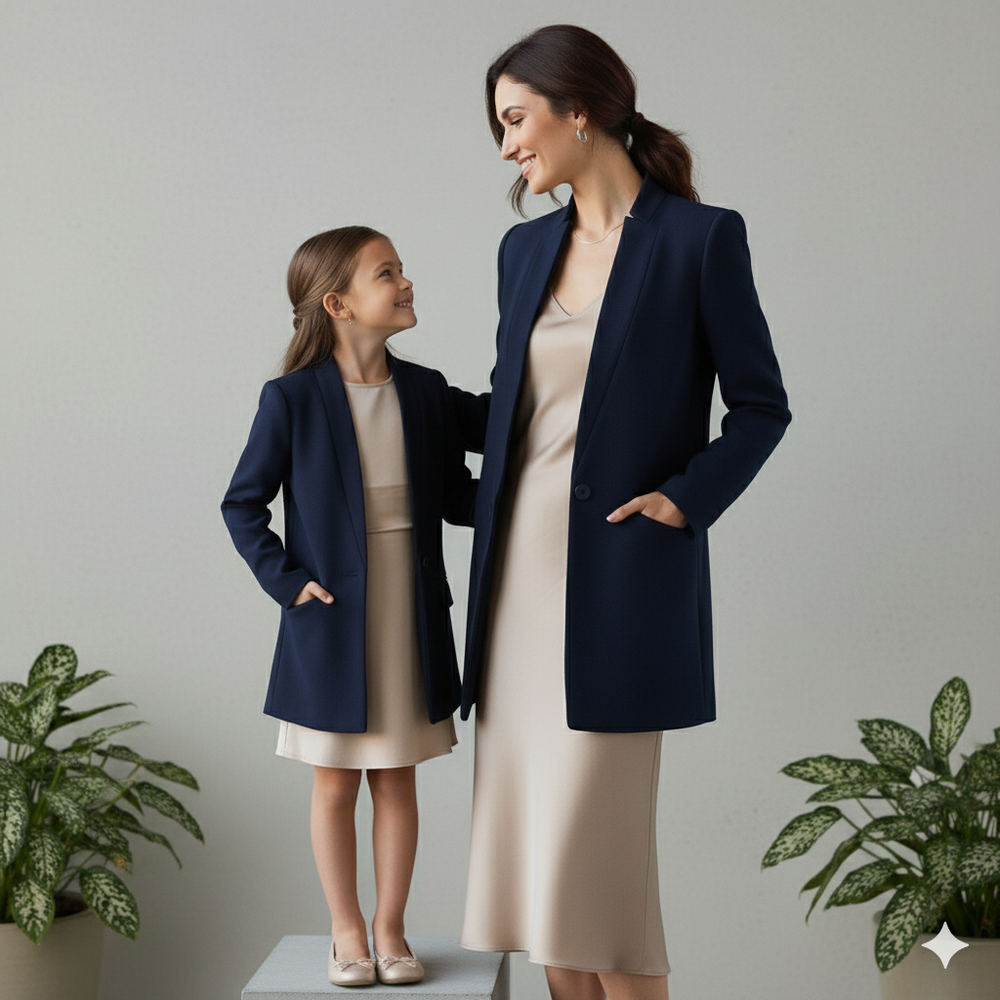 Damen Wollmantel mit Stehkragen | Schmaler Schnitt & Elegant | Herbst/Winter