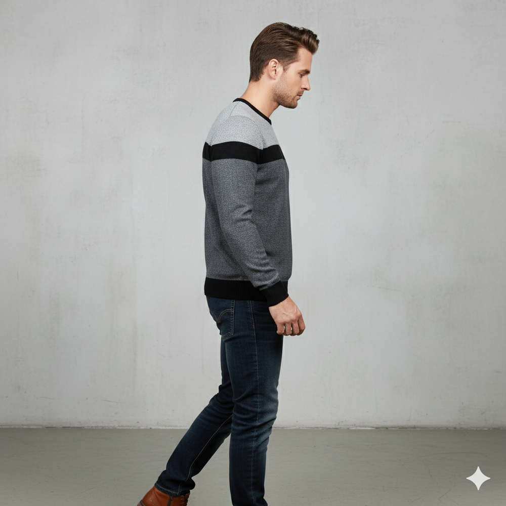 Gemusterter Strickpullover für Herren