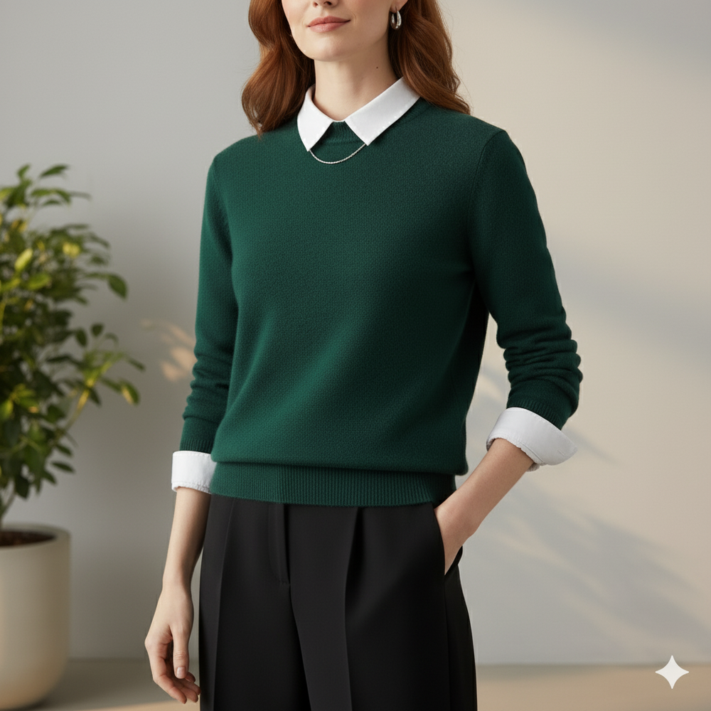 Kuscheliger Damen Strickpullover mit Rundhalsausschnitt | Winter | Elegant