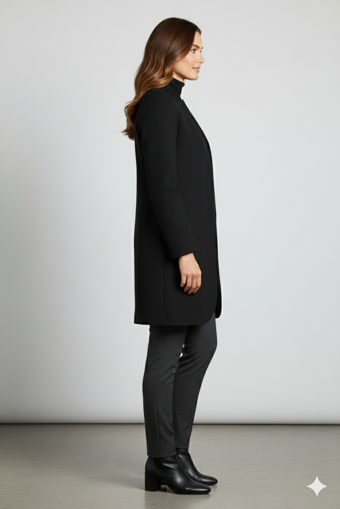 Damen Wollmantel mit Stehkragen | Schmaler Schnitt & Elegant | Herbst/Winter