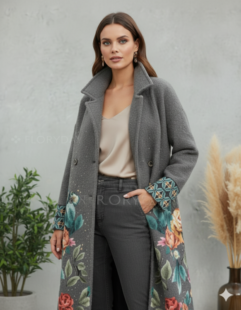 Damen Wollmantel mit Karomuster | Oversize & Warm | Winter