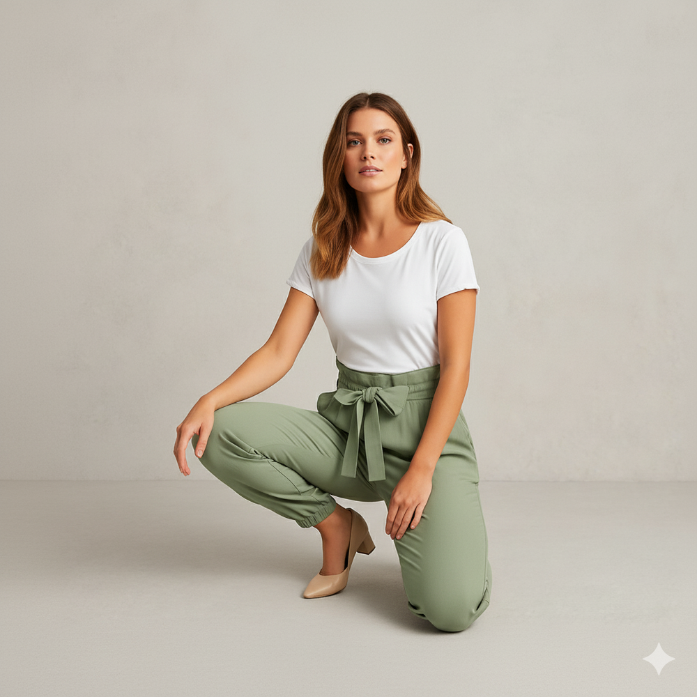 Damen Paperbag Hose High Waist | Leicht & Elegant für Büro & Freizeit