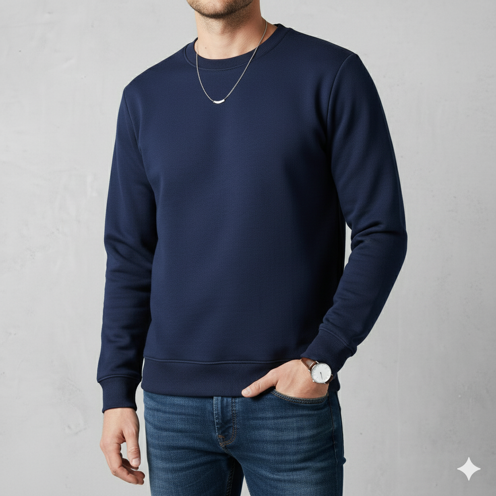 Herren Sweatshirt mit Rundhalsausschnitt