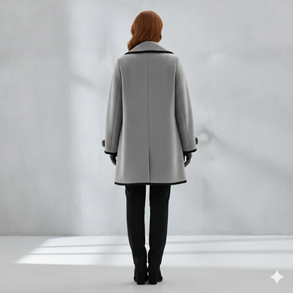 Eleganter Damenmantel mit Kontrastdetails | Herbst/Winter