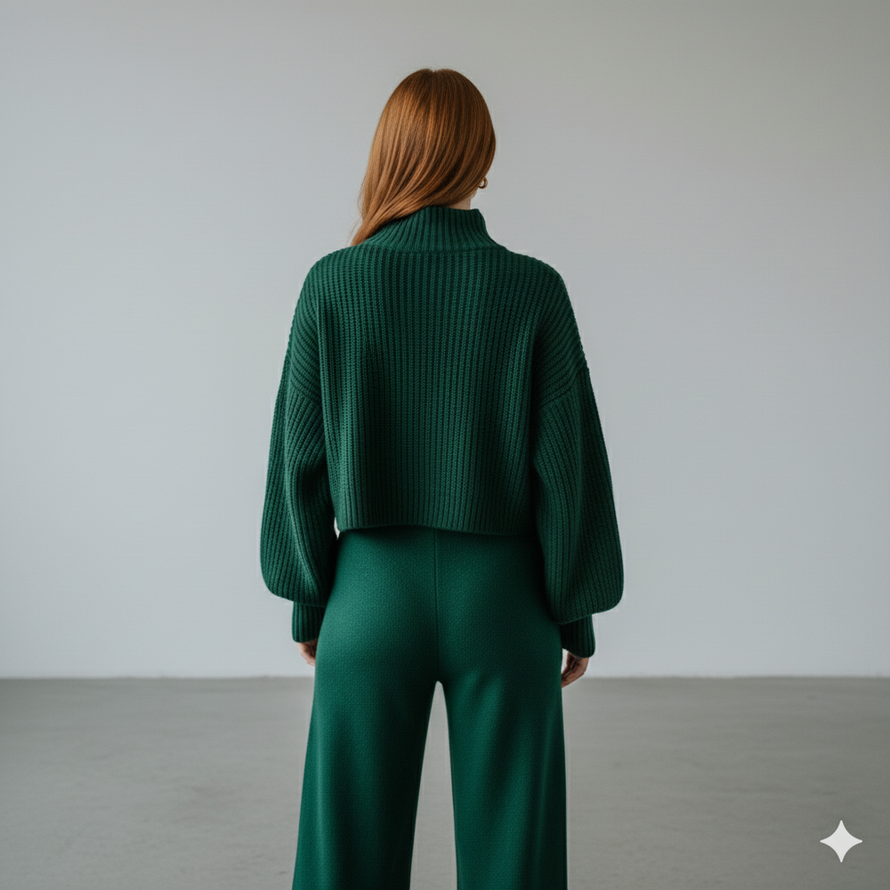 Damen Rollkragen Set mit Langarm | Lässig & Bequem | Winter