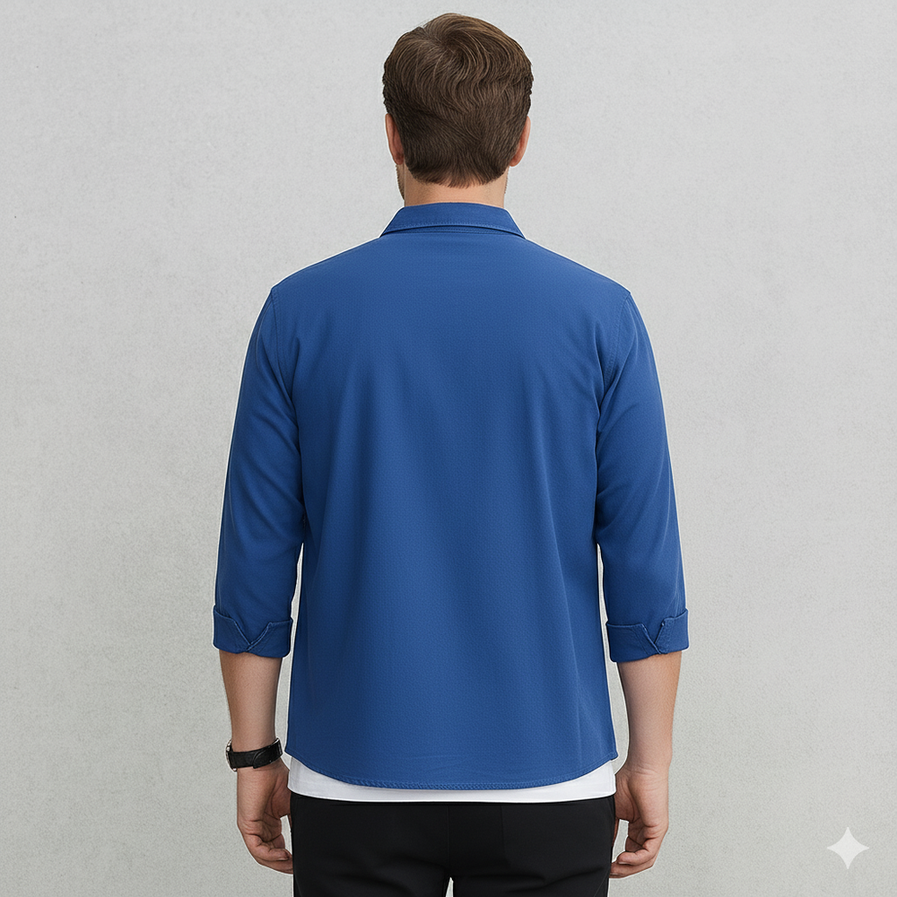 Herren Freizeithemd langarm | Modern mit Brusttasche