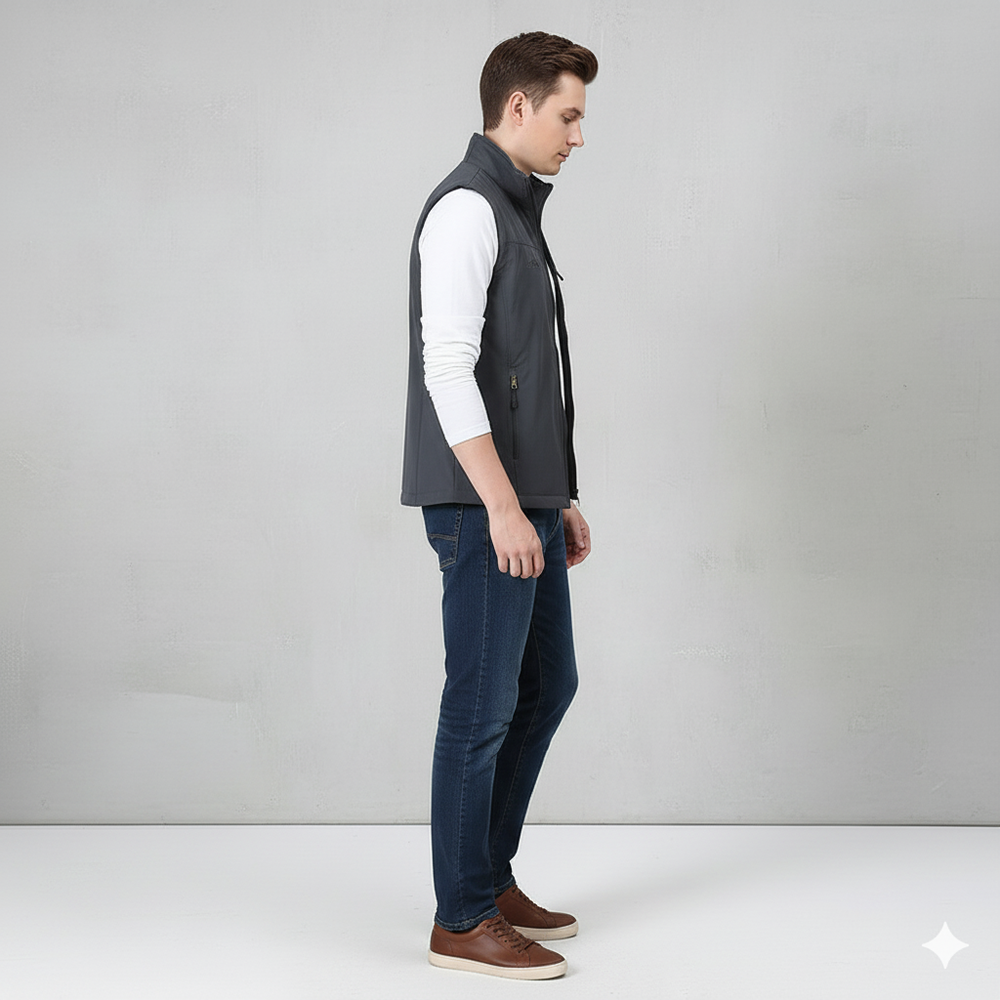 Herren Freizeitweste mit Reißverschluss | Leicht & Atmungsaktiv | Herbst