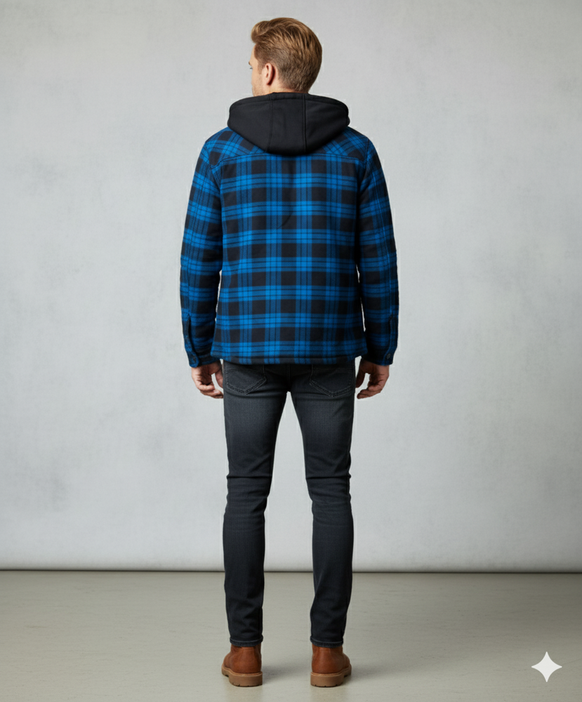 Gepolsterte Herrenjacke mit Karomuster | Warm & Casual Winter