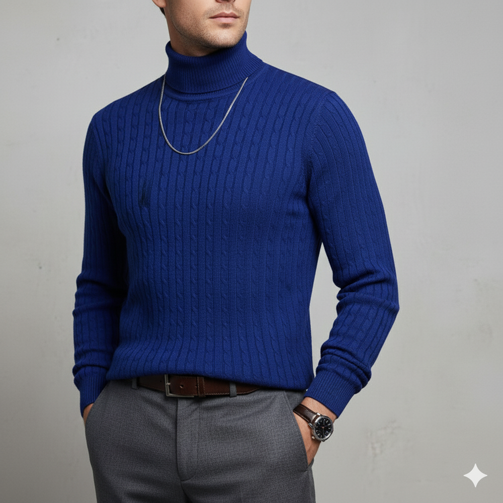 Herren Strickpullover mit Rollkragen | Slim Fit | Winter