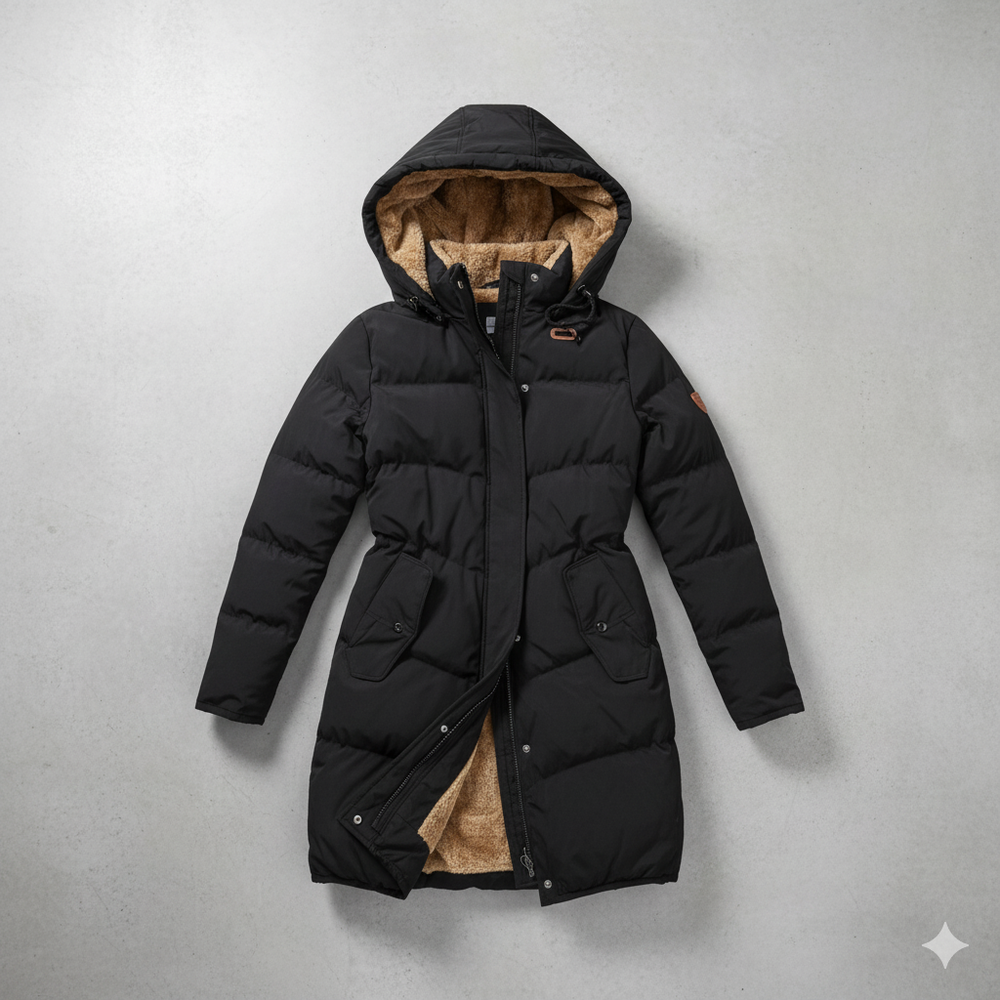 Damen Puffermantel mit Kapuze