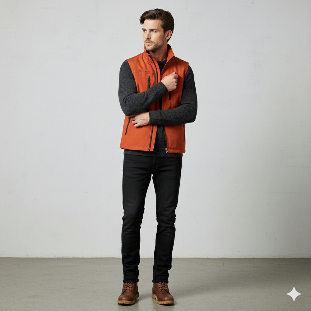 Herren Outdoor Weste mit Taschen | Leicht & Atmungsaktiv | Übergang