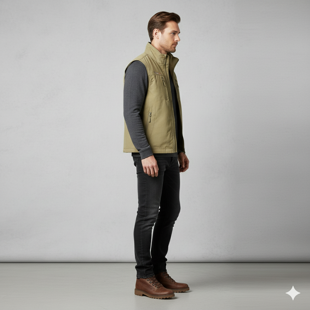 Herren Outdoor Weste mit Taschen | Leicht & Atmungsaktiv | Übergang