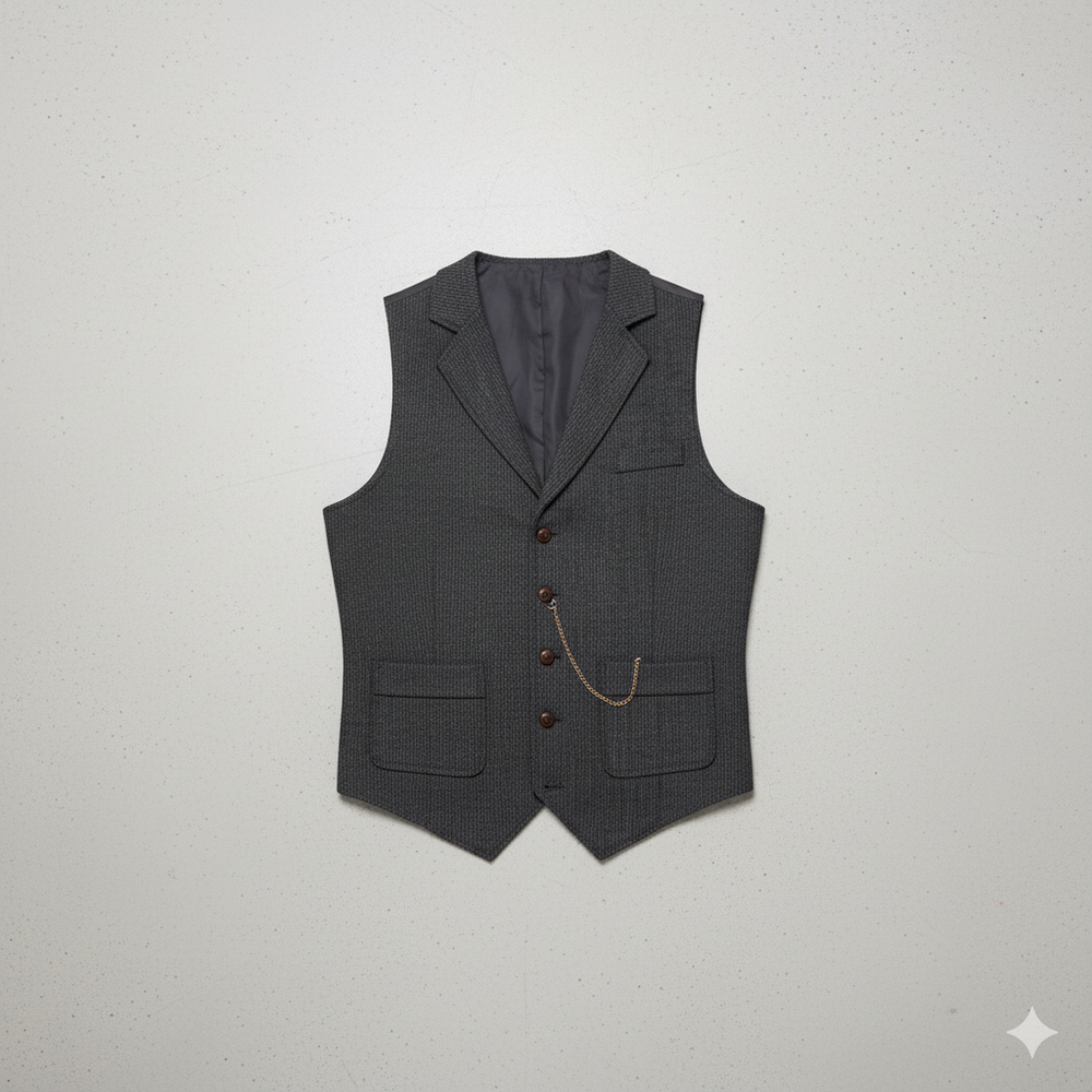 Herren Weste mit Fischgrätenmuster | Elegant & Modern | Herbst/Winter