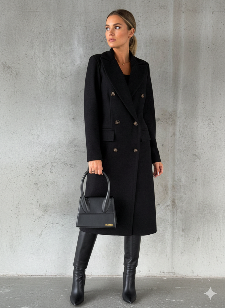 Damen Mantel mit Reverskragen | Doppelreihig & Elegant | Herbst/Winter